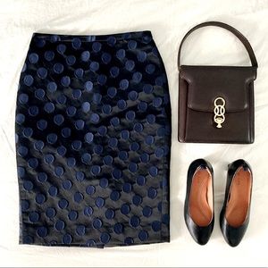 J.Crew No. 2 Pencil Skirt in Polka Dot Brocade